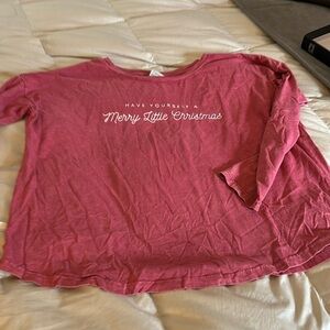 Christmas Tee washed red  doloman sleeve S (runs big) bought off Etsy